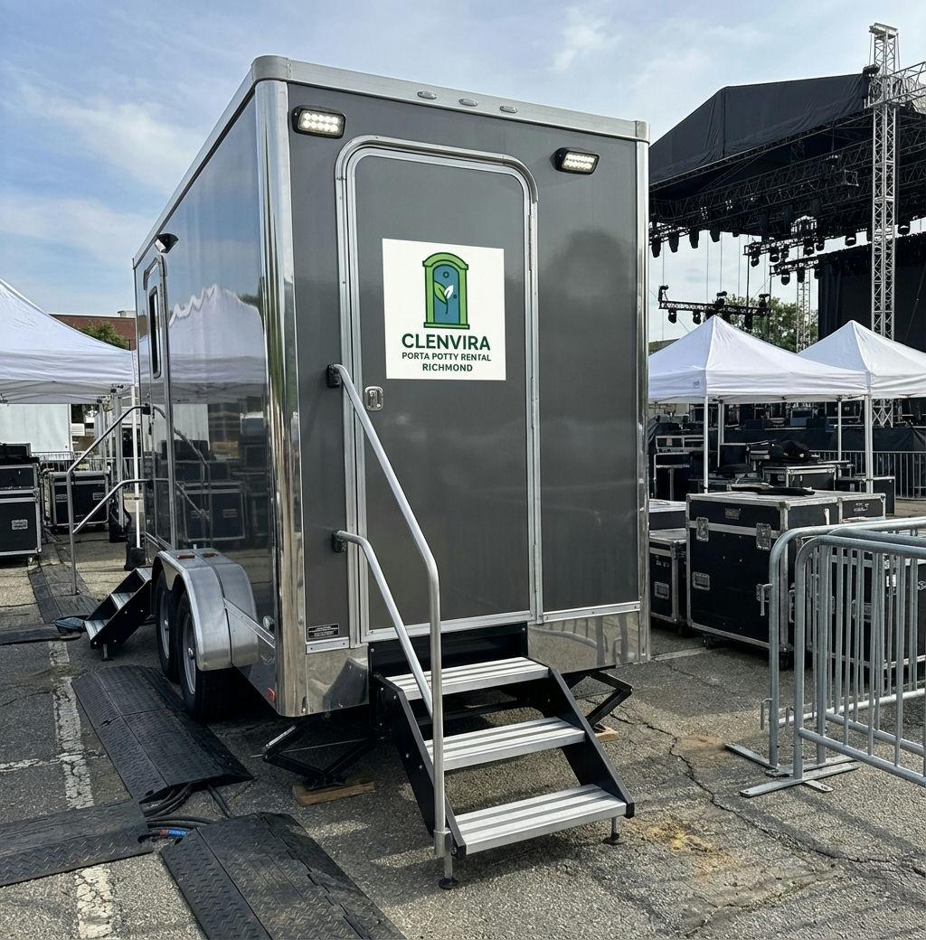 Luxury restroom trailer at Richmond venue