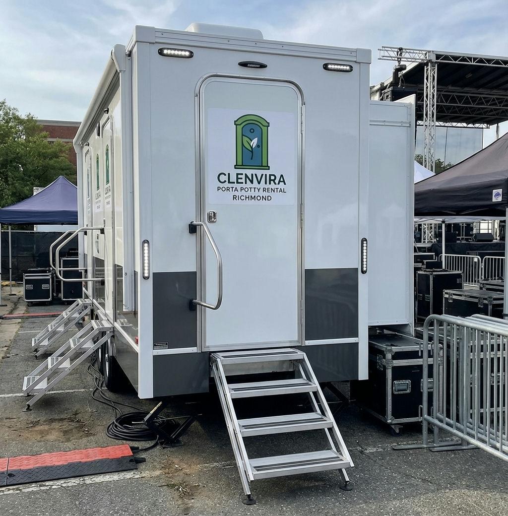 Luxury restroom trailer rental in Richmond